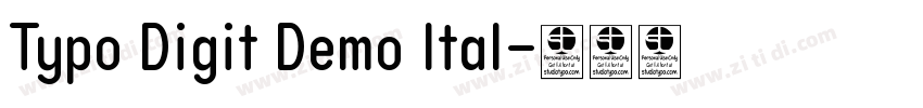 Typo Digit Demo Ital字体转换